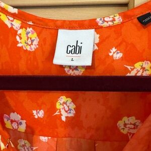 CAbi Bright Orange Floral Top